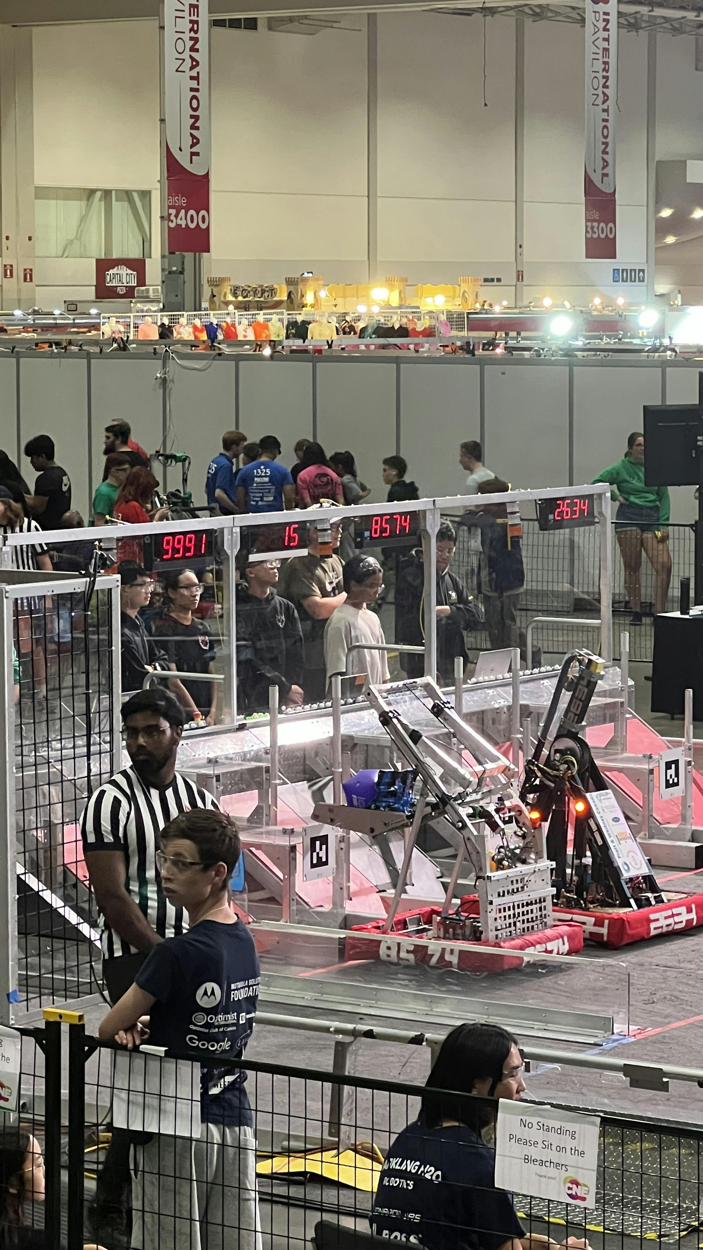 Robot placing cube in match